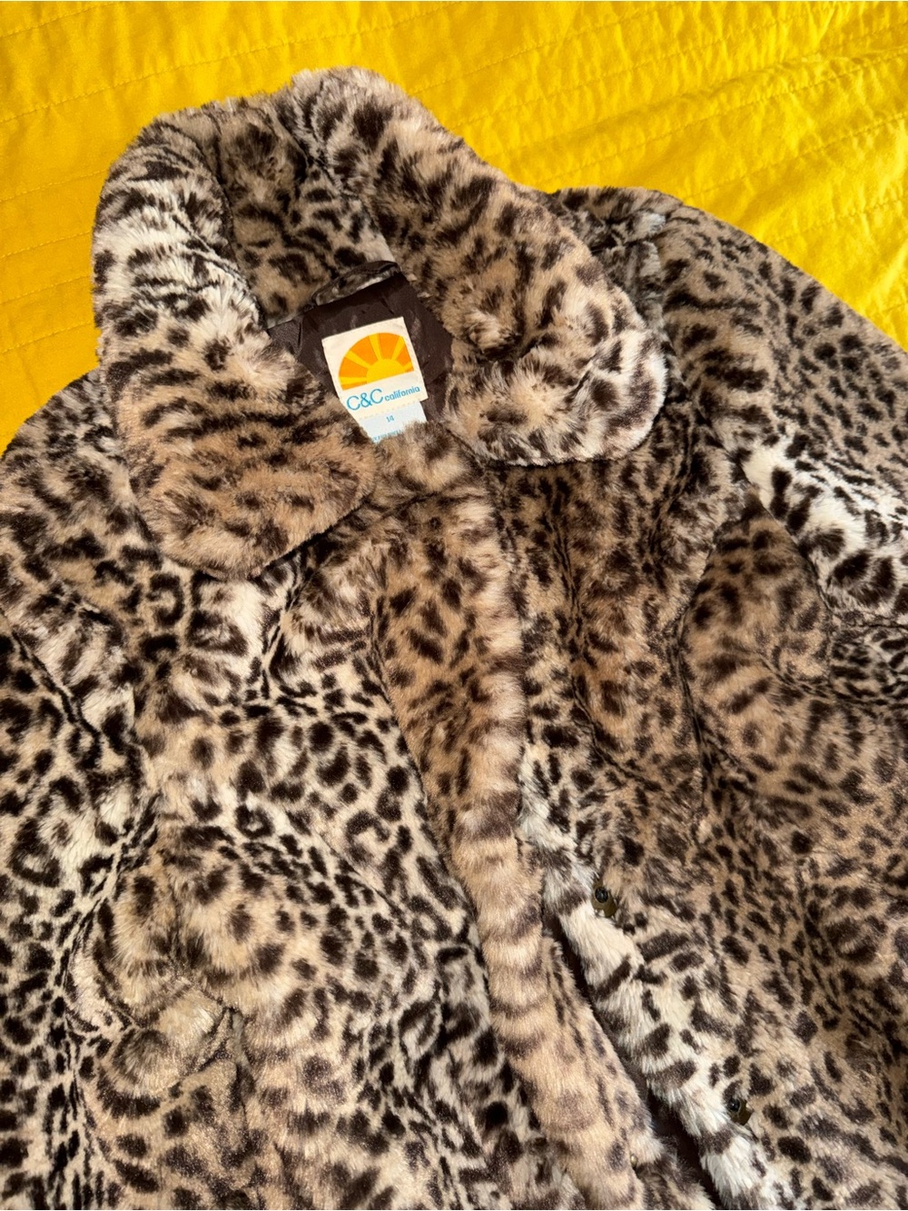 C&C California Leopard Print Faux Fur Jacket - Brown, Tan, Black
